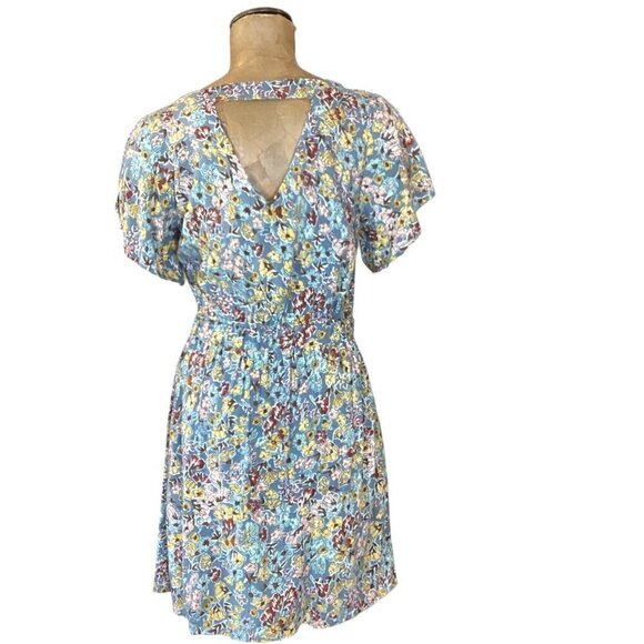 Angie Floral Surplice V-Neck Mini Dress Sz XL #294L - Picture 5 of 7